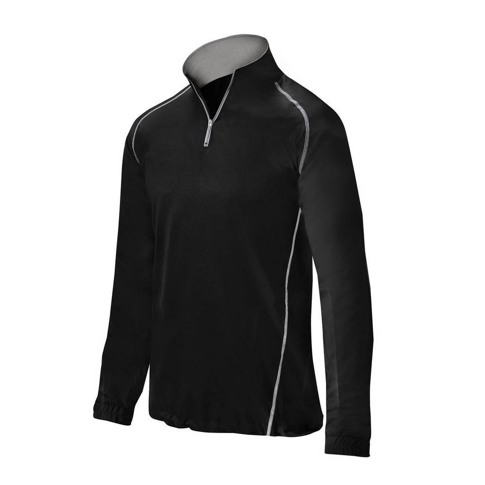 Mizuno Comp 1/4 Zip Batting - Erkek Mont - Siyah Türkiye (NMOBLA-945)